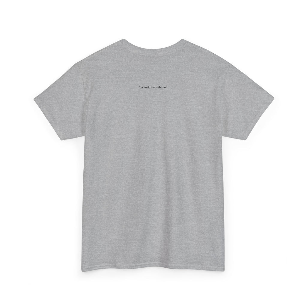 Quiet Theory Minimalist Graphic Tee — White Text Logo T-Shirt