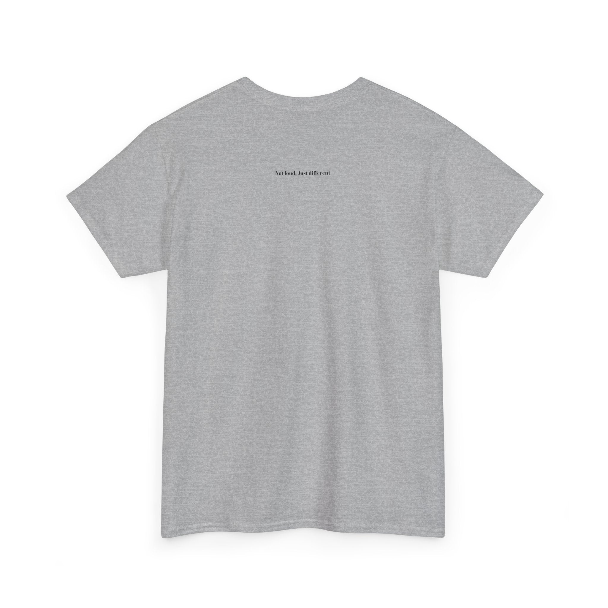 Quiet Theory Minimalist Graphic Tee — White Text Logo T-Shirt