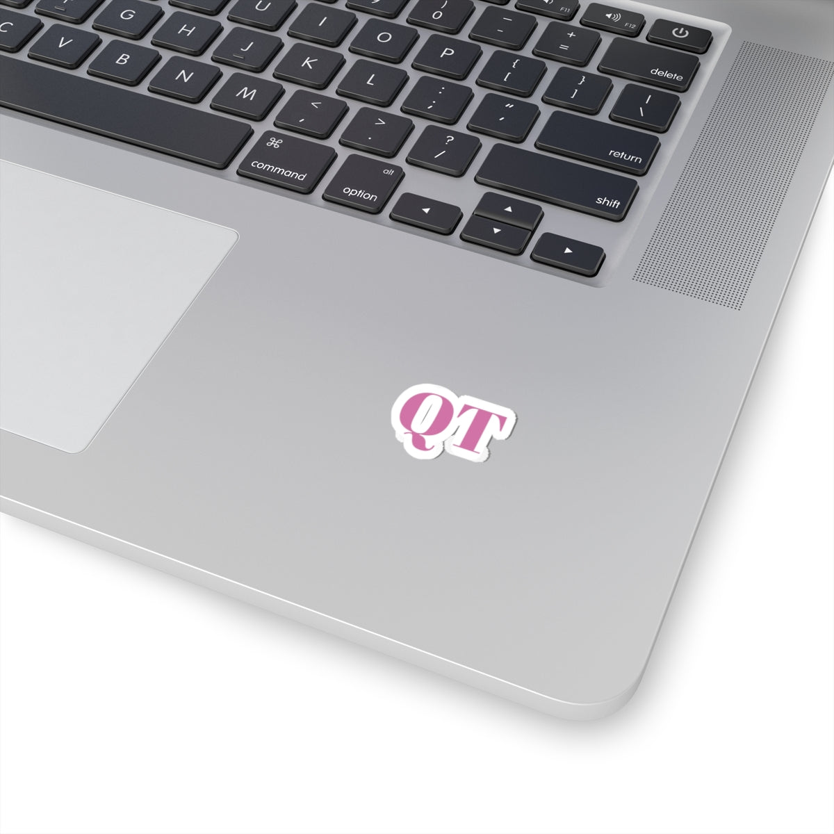 QT Pink Monogram Sticker — Kiss-Cut Vinyl Decal for Laptop, Water Bottle & Planner