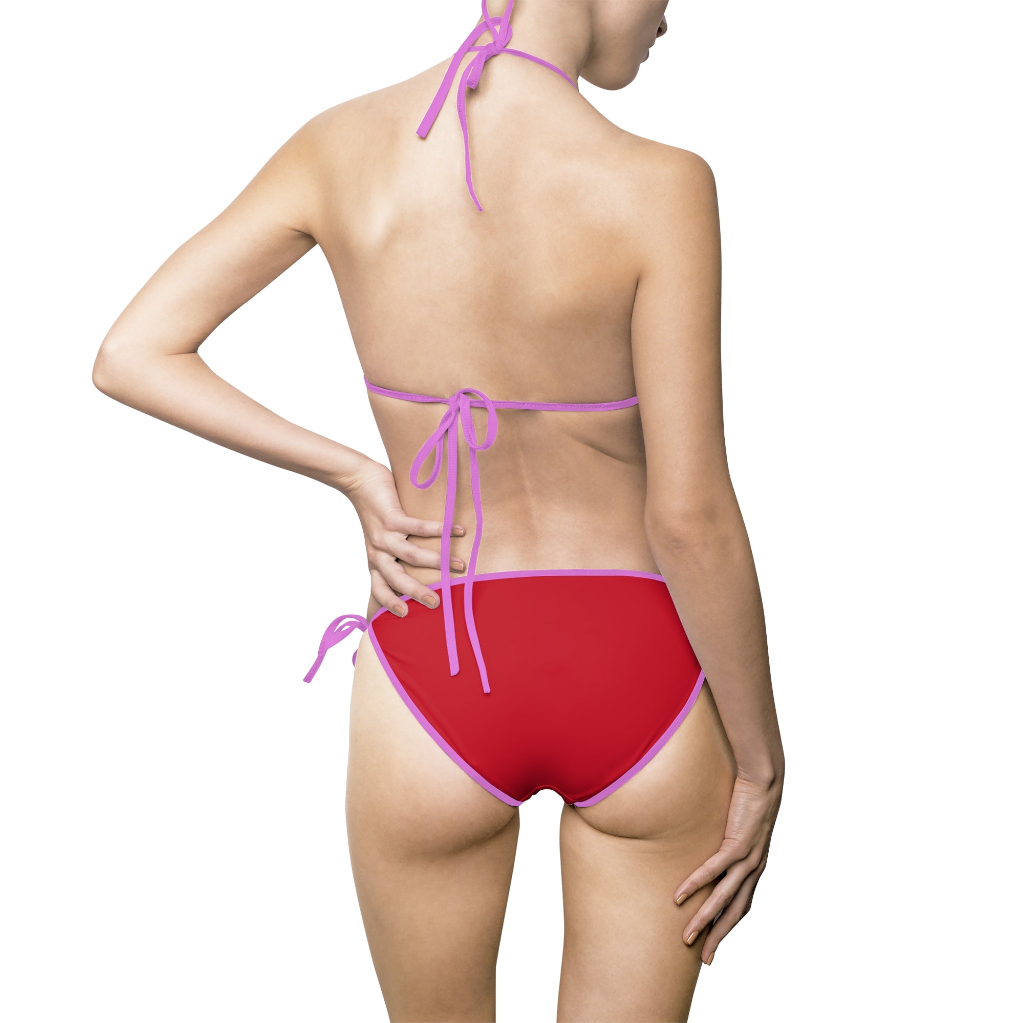 Cherry Print Bikini Swimsuit — Women's Tie-Side Triangle Top