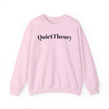 Quiet Theory Crewneck Sweatshirt — Minimalist Pink Text Pullover