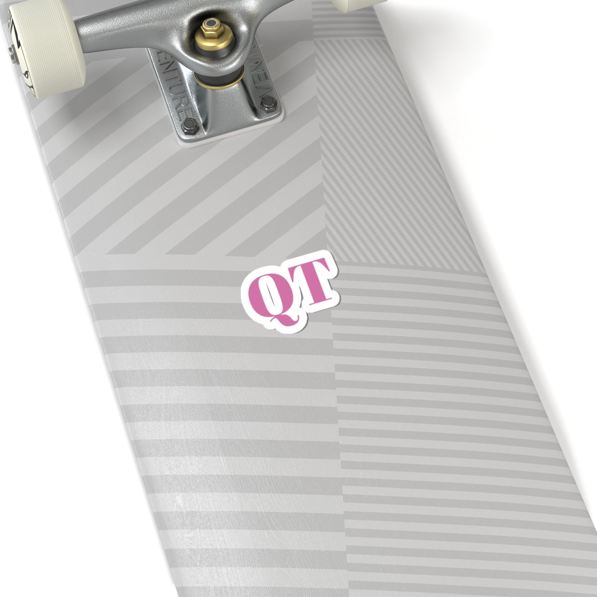 QT Pink Monogram Sticker — Kiss-Cut Vinyl Decal for Laptop, Water Bottle & Planner