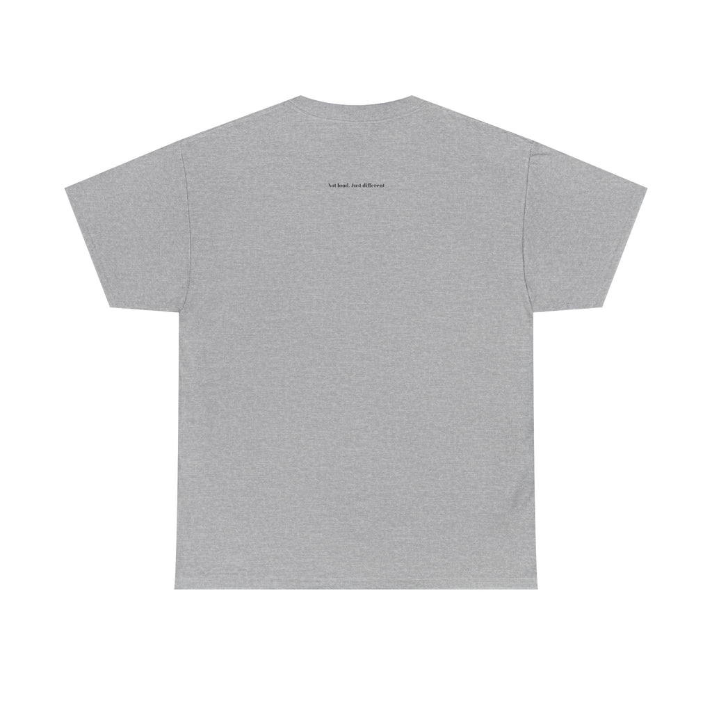 Quiet Theory Minimalist Graphic Tee — White Text Logo T-Shirt