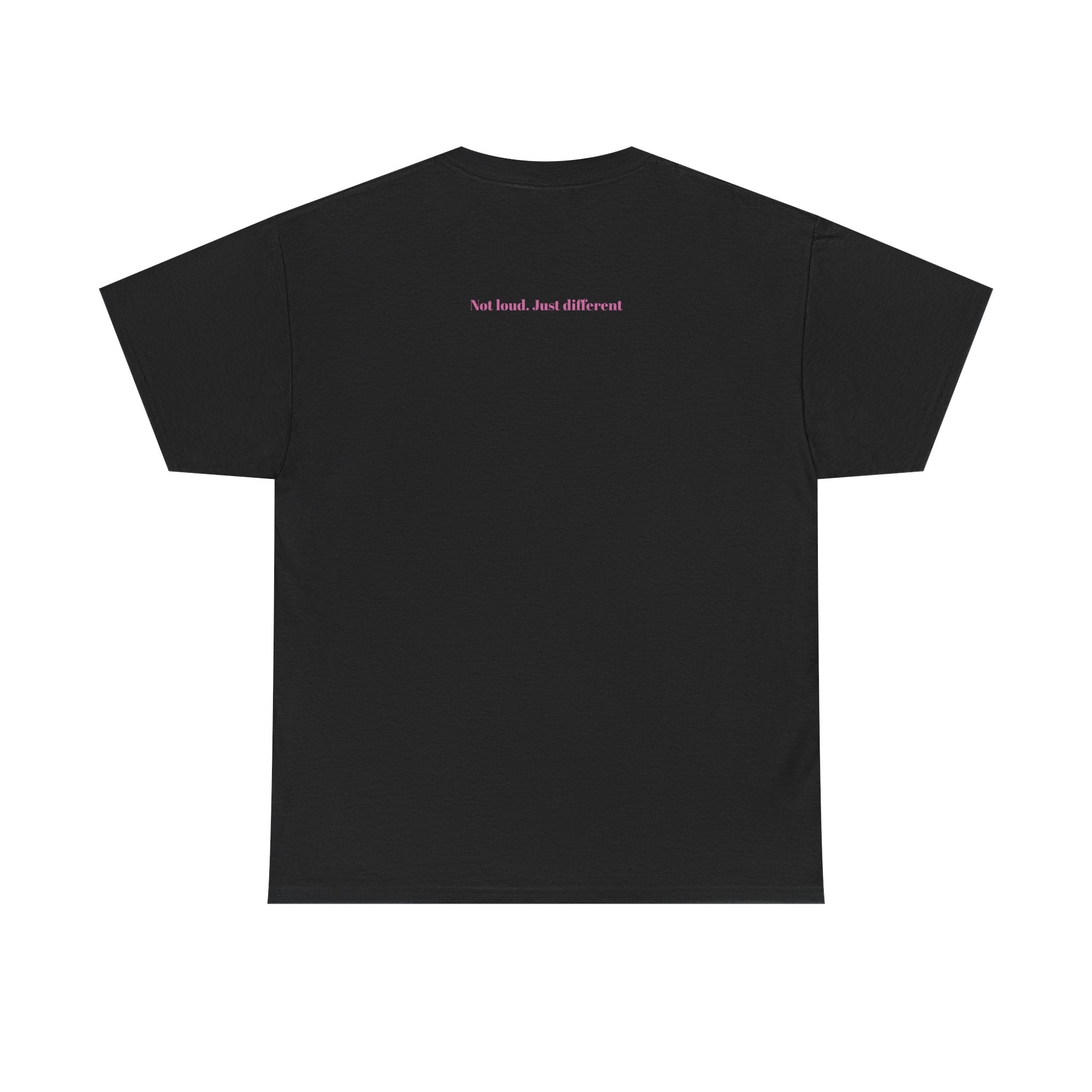 Quiet Theory Minimalist Graphic Tee — White Text Logo T-Shirt