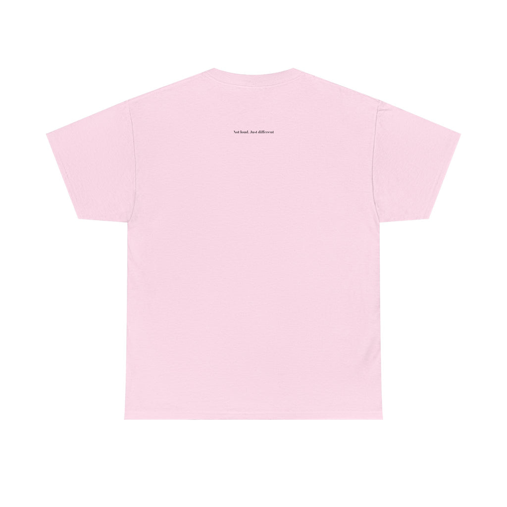 Quiet Theory Minimalist Graphic Tee — White Text Logo T-Shirt