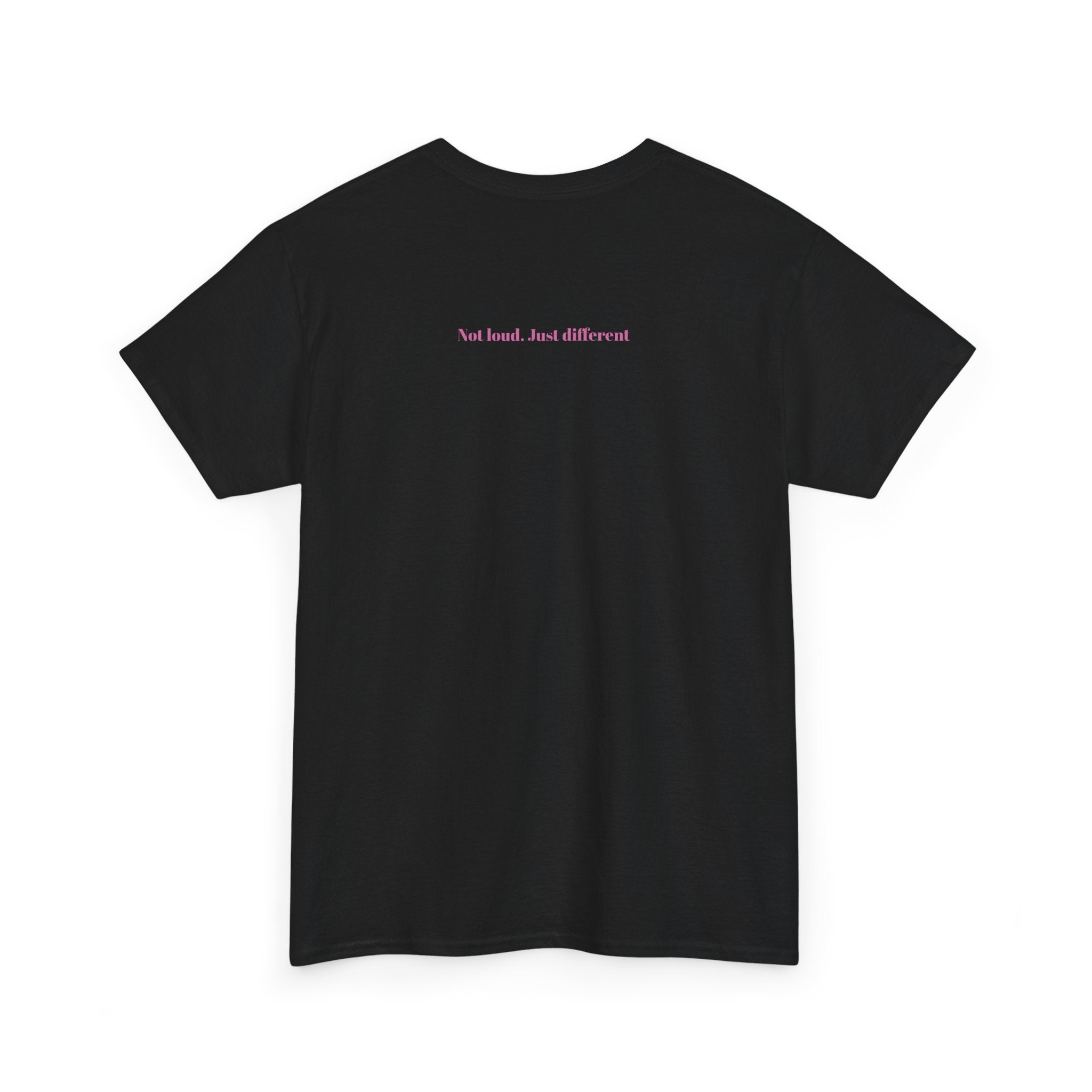 Quiet Theory Minimalist Graphic Tee — White Text Logo T-Shirt