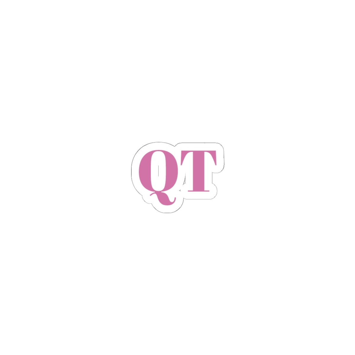 QT Pink Monogram Sticker — Kiss-Cut Vinyl Decal for Laptop, Water Bottle & Planner
